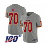 Men's Washington Redskins #70 Sam Huff Limited Gray Inverted Legend 100th Season Football Jersey