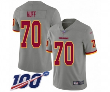 Men's Washington Redskins #70 Sam Huff Limited Gray Inverted Legend 100th Season Football Jersey