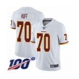 Men's Washington Redskins #70 Sam Huff White Vapor Untouchable Limited Player 100th Season Football Jersey