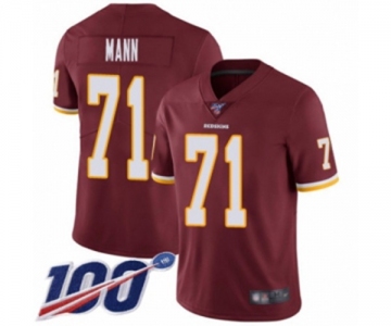 Men's Washington Redskins #71 Charles Mann Burgundy Red Team Color Vapor Untouchable Limited Player 100th Season Football Jersey