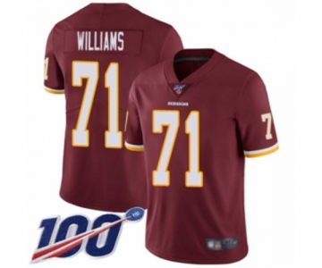 Men's Washington Redskins #71 Trent Williams Burgundy Red Team Color Vapor Untouchable Limited Player 100th Season Football Jersey