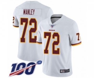 Men's Washington Redskins #72 Dexter Manley White Vapor Untouchable Limited Player 100th Season Football Jersey