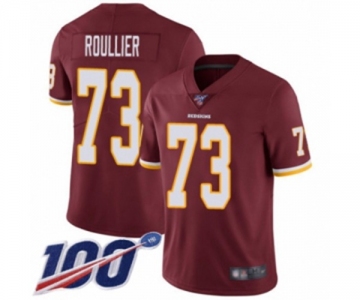 Men's Washington Redskins #73 Chase Roullier Burgundy Red Team Color Vapor Untouchable Limited Player 100th Season Football Jersey