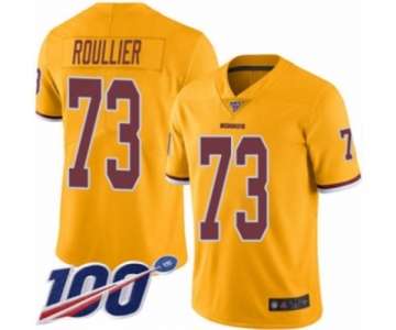 Men's Washington Redskins #73 Chase Roullier Limited Gold Rush Vapor Untouchable 100th Season Football Jersey