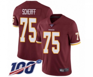 Men's Washington Redskins #75 Brandon Scherff Burgundy Red Team Color Vapor Untouchable Limited Player 100th Season Football Jersey