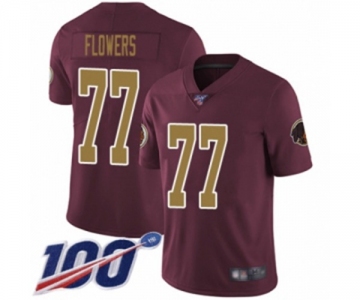 Men's Washington Redskins #77 Ereck Flowers Burgundy Red Gold Number Alternate 80TH Anniversary Vapor Untouchable Limited Player 100th Season Football Jers