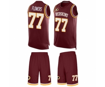 Men's Washington Redskins #77 Ereck Flowers Limited Burgundy Red Tank Top Suit Football Jersey