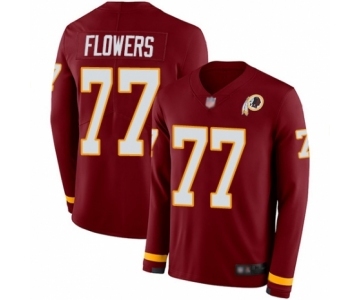 Men's Washington Redskins #77 Ereck Flowers Limited Burgundy Therma Long Sleeve Football Jersey