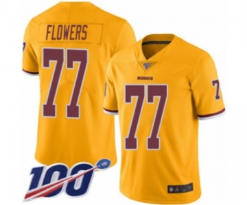 Men's Washington Redskins #77 Ereck Flowers Limited Gold Rush Vapor Untouchable 100th Season Football Jersey