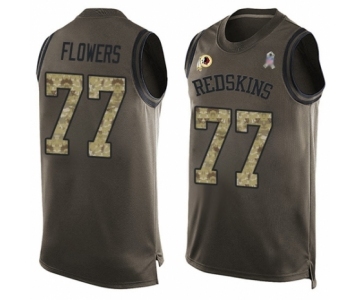 Men's Washington Redskins #77 Ereck Flowers Limited Green Salute to Service Tank Top Football Jersey