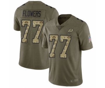 Men's Washington Redskins #77 Ereck Flowers Limited Olive Camo 2017 Salute to Service Football Jersey