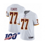 Men's Washington Redskins #77 Ereck Flowers White Vapor Untouchable Limited Player 100th Season Football Jersey