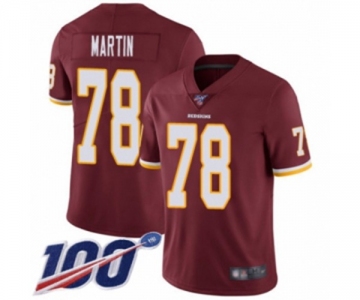 Men's Washington Redskins #78 Wes Martin Burgundy Red Team Color Vapor Untouchable Limited Player 100th Season Football Jersey