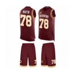 Men's Washington Redskins #78 Wes Martin Limited Burgundy Red Tank Top Suit Football Jersey