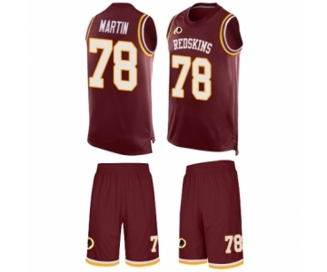 Men's Washington Redskins #78 Wes Martin Limited Burgundy Red Tank Top Suit Football Jersey