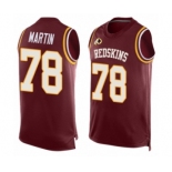 Men's Washington Redskins #78 Wes Martin Limited Red Player Name & Number Tank Top Football Jersey