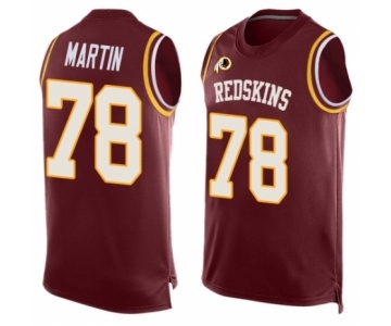 Men's Washington Redskins #78 Wes Martin Limited Red Player Name & Number Tank Top Football Jersey