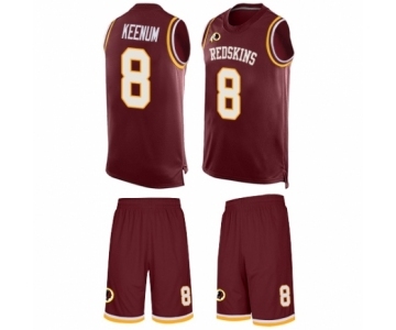 Men's Washington Redskins #8 Case Keenum Limited Burgundy Red Tank Top Suit Football Jersey