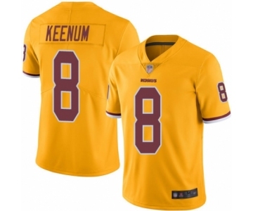 Men's Washington Redskins #8 Case Keenum Limited Gold Rush Vapor Untouchable Football Jersey