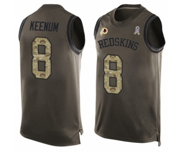 Men's Washington Redskins #8 Case Keenum Limited Green Salute to Service Tank Top Football Jersey