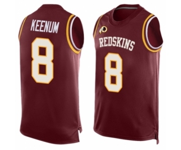 Men's Washington Redskins #8 Case Keenum Limited Red Player Name & Number Tank Top Football Jersey