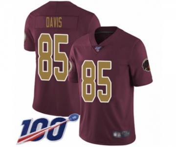 Men's Washington Redskins #85 Vernon Davis Burgundy Red Gold Number Alternate 80TH Anniversary Vapor Untouchable Limited Player 100th Season Football Jerse