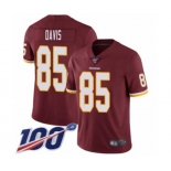 Men's Washington Redskins #85 Vernon Davis Burgundy Red Team Color Vapor Untouchable Limited Player 100th Season Football Jersey