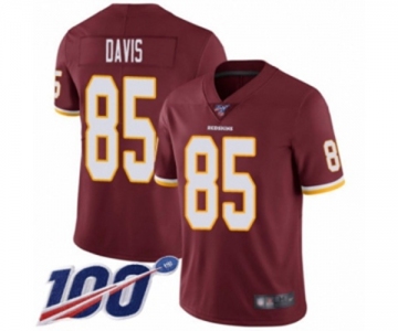 Men's Washington Redskins #85 Vernon Davis Burgundy Red Team Color Vapor Untouchable Limited Player 100th Season Football Jersey