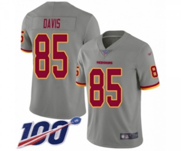 Men's Washington Redskins #85 Vernon Davis Limited Gray Inverted Legend 100th Season Football Jersey