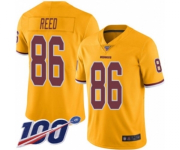 Men's Washington Redskins #86 Jordan Reed Limited Gold Rush Vapor Untouchable 100th Season Football Jersey