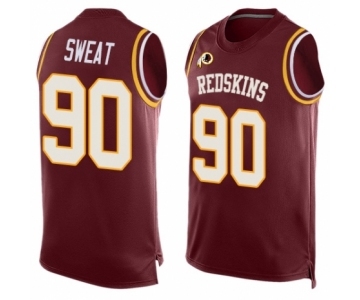 Men's Washington Redskins #90 Montez Sweat Limited Red Player Name & Number Tank Top Football Jersey