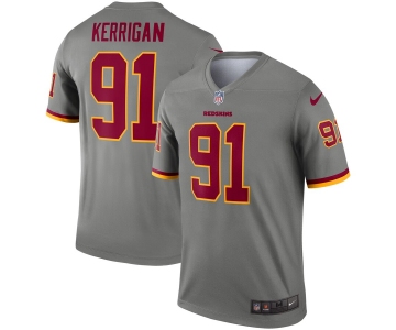 Men's Washington Redskins #91 Ryan Kerrigan Limited Gray Inverted Legend Football Jersey