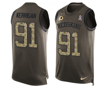 Men's Washington Redskins #91 Ryan Kerrigan Limited Green Salute to Service Tank Top Football Jersey