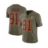 Men's Washington Redskins #91 Ryan Kerrigan Limited Olive 2017 Salute to Service Football Jersey