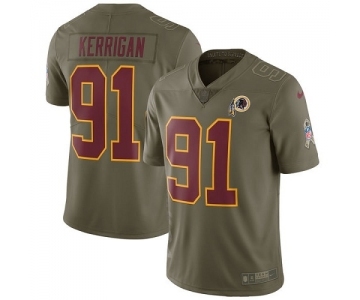 Men's Washington Redskins #91 Ryan Kerrigan Limited Olive 2017 Salute to Service Football Jersey