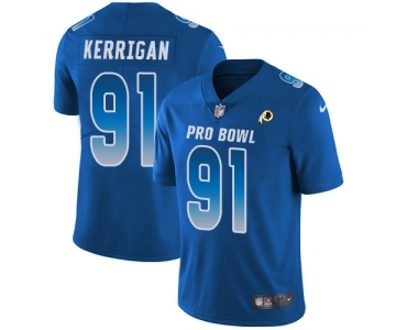 Men's Washington Redskins #91 Ryan Kerrigan Limited Royal Blue NFC 2019 Pro Bowl Football Jersey