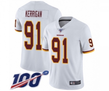 Men's Washington Redskins #91 Ryan Kerrigan White Vapor Untouchable Limited Player 100th Season Football Jersey