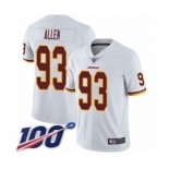 Men's Washington Redskins #93 Jonathan Allen White Vapor Untouchable Limited Player 100th Season Football Jersey