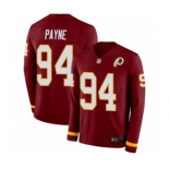 Men's Washington Redskins #94 Da'Ron Payne Limited Burgundy Therma Long Sleeve Football Jersey