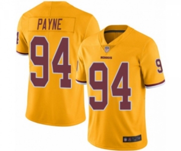 Men's Washington Redskins #94 Da'Ron Payne Limited Gold Rush Vapor Untouchable Football Jersey