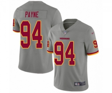 Men's Washington Redskins #94 Da'Ron Payne Limited Gray Inverted Legend Football Jersey