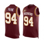 Men's Washington Redskins #94 Da'Ron Payne Limited Red Player Name & Number Tank Top Football Jersey