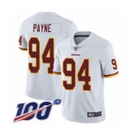 Men's Washington Redskins #94 Da'Ron Payne White Vapor Untouchable Limited Player 100th Season Football Jersey