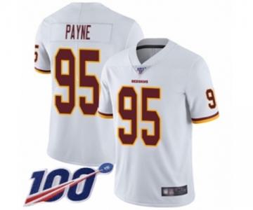 Men's Washington Redskins #95 Da'Ron Payne White Vapor Untouchable Limited Player 100th Season Football Jersey