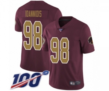 Men's Washington Redskins #98 Matt Ioannidis Burgundy Red Gold Number Alternate 80TH Anniversary Vapor Untouchable Limited Player 100th Season Football Jer