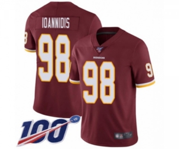 Men's Washington Redskins #98 Matt Ioannidis Burgundy Red Team Color Vapor Untouchable Limited Player 100th Season Football Jersey