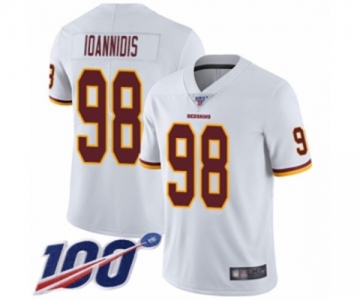 Men's Washington Redskins #98 Matt Ioannidis White Vapor Untouchable Limited Player 100th Season Football Jersey