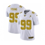 Men's Washington Redskins #99 Chase Young Flocked Leopard Print Vapor Limited Football Jersey White