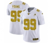 Men's Washington Redskins #99 Chase Young Flocked Leopard Print Vapor Limited Football Jersey White