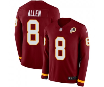 Nike Redskins #8 Kyle Allen Burgundy Red Team Color Men's Stitched NFL Limited Therma Long Sleeve Jersey